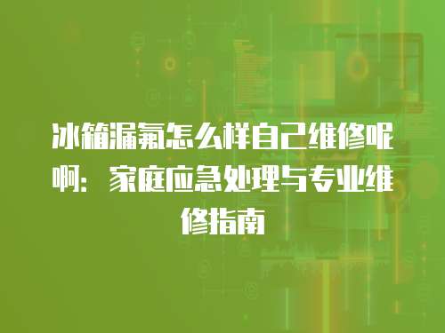 冰箱漏氟怎么樣自己維修呢啊：家庭應急處理與專業維修指南