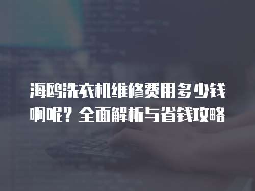 海鷗洗衣機維修費用多少錢啊呢？全面解析與省錢攻略