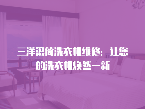 三洋滾筒洗衣機維修：讓您的洗衣機煥然一新